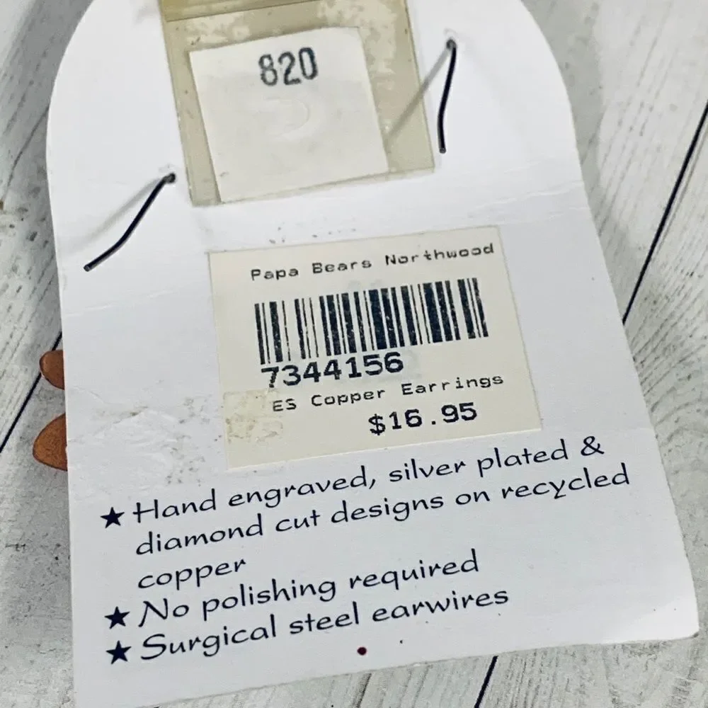 Silver Touch Copper Duck Cuff Earrings Set‎